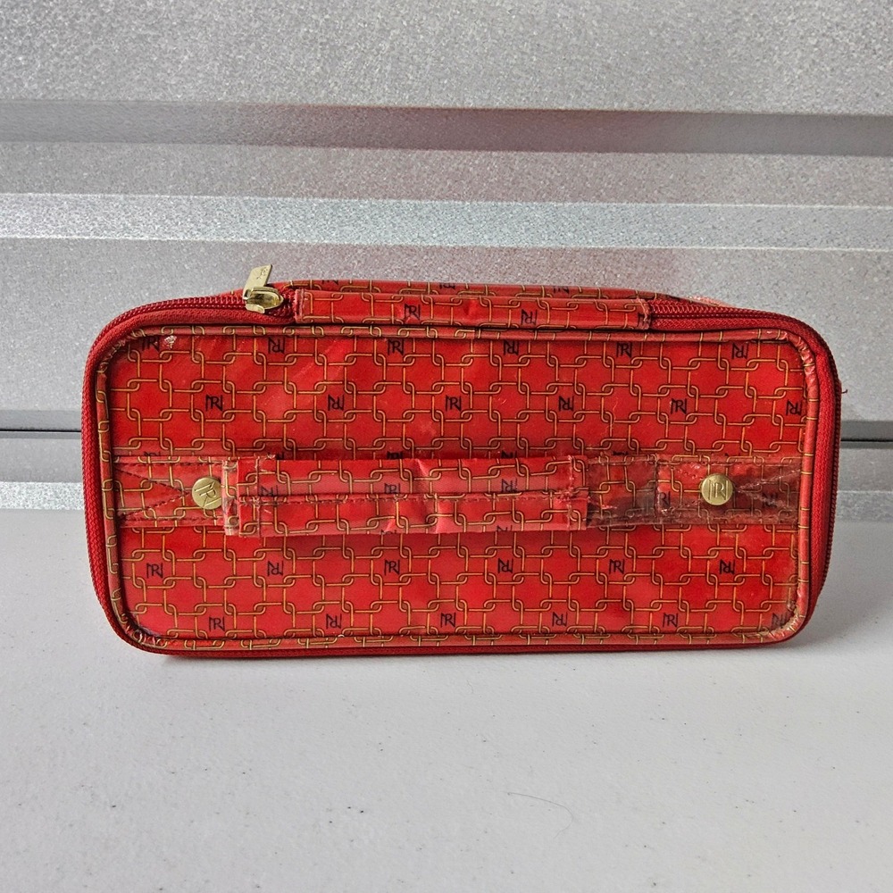 Purse N Makeup Train Case Cosmetic Organizer Travel Toiletry Bag Red - Picture 6 of 11